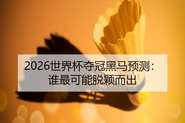 2026世界杯夺冠黑马预测：谁最可能脱颖而出